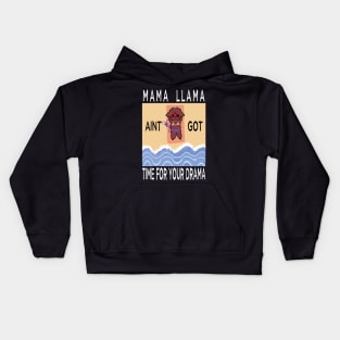 cute llama no time for drama Kids Hoodie